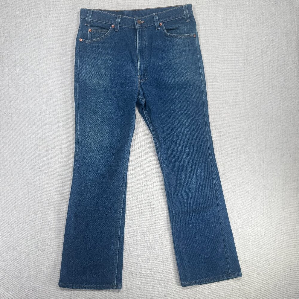 Vintage Levi's 517 Orange Tab Bootcut Jeans Dark Wash Cotton Blend Size W36xL32